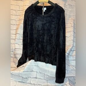 Chic Black Fuzzy Sweater